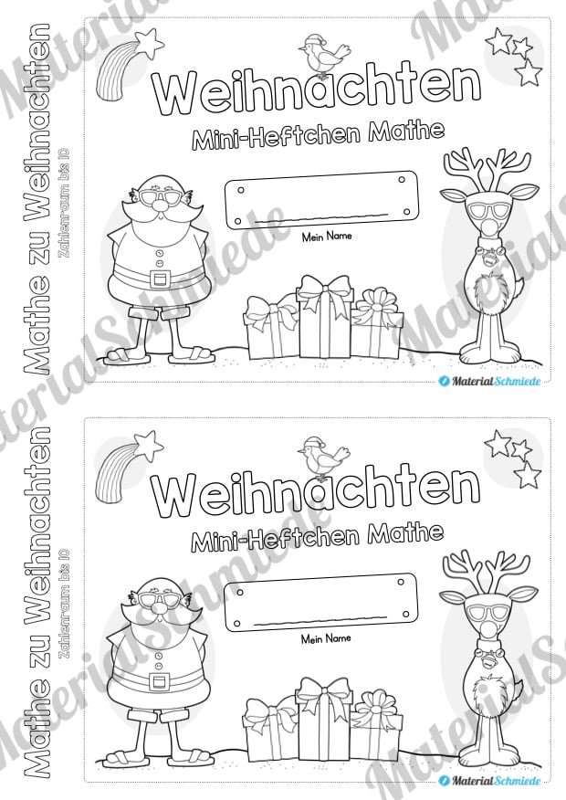Mini-Heft: Mathe zu Weihnachten – Zahlenraum bis 10 (Vorschau 01)
