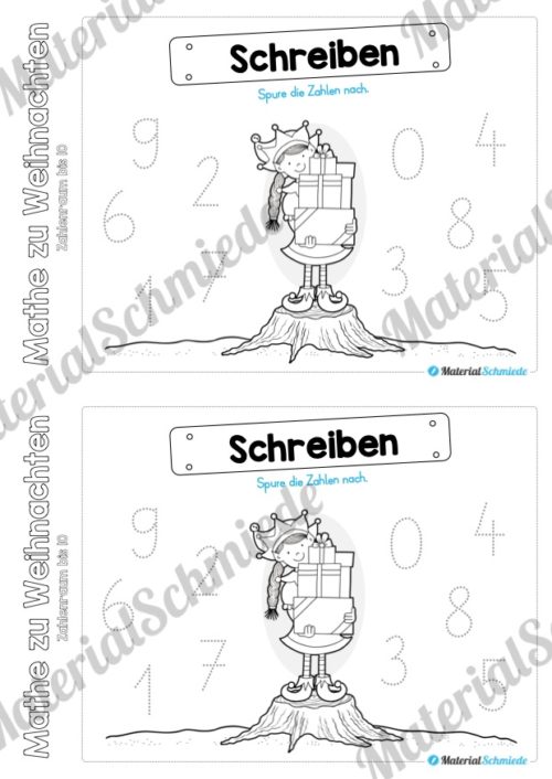 Mini-Heft: Mathe zu Weihnachten - Zahlenraum bis 10 (Vorschau 02)
