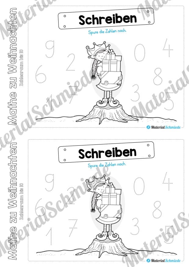 Mini-Heft: Mathe zu Weihnachten – Zahlenraum bis 10 (Vorschau 02)