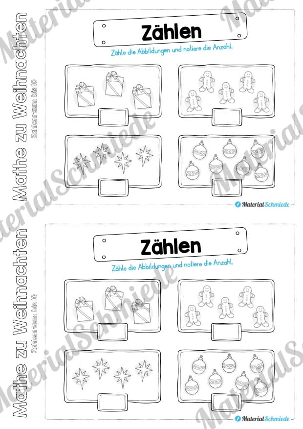 Mini-Heft: Mathe zu Weihnachten – Zahlenraum bis 10 (Vorschau 03)