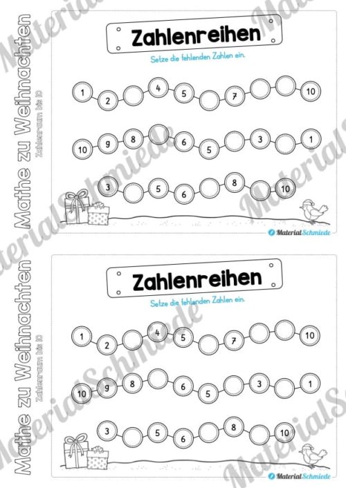 Mini-Heft: Mathe zu Weihnachten - Zahlenraum bis 10 (Vorschau 04)