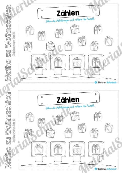 Mini-Heft: Mathe zu Weihnachten - Zahlenraum bis 10 (Vorschau 05)