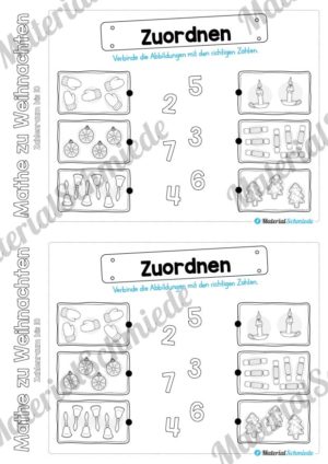 Mini-Heft: Mathe zu Weihnachten – Zahlenraum bis 10 (Vorschau 06)