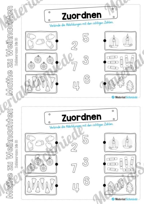 Mini-Heft: Mathe zu Weihnachten - Zahlenraum bis 10 (Vorschau 06)