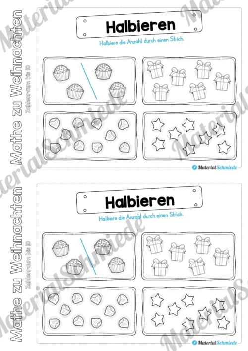 Mini-Heft: Mathe zu Weihnachten - Zahlenraum bis 10 (Vorschau 08)