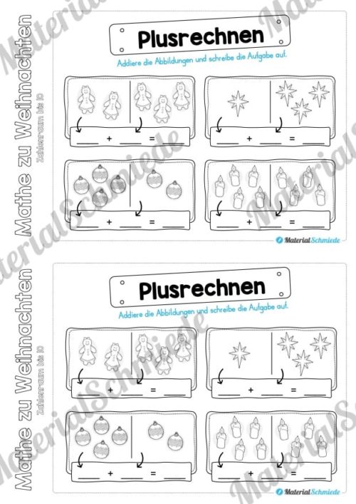 Mini-Heft: Mathe zu Weihnachten - Zahlenraum bis 10 (Vorschau 09)