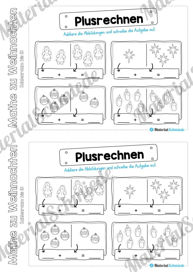 Mini-Heft: Mathe zu Weihnachten – Zahlenraum bis 10 (Vorschau 09)