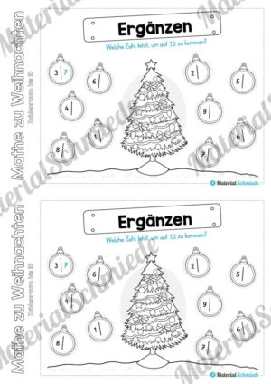 Mini-Heft: Mathe zu Weihnachten – Zahlenraum bis 10 (Vorschau 10)