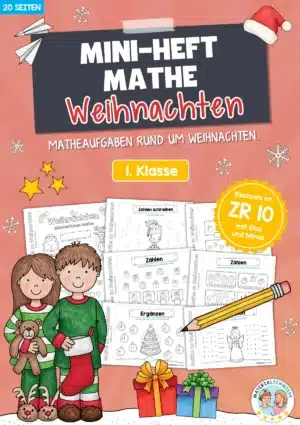 20 Seiten: Mathe Weihnachts-Heftchen (Zahlenraum bis 10)