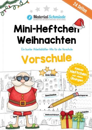 Mini-Heft: Weihnachten Vorschule (24 Arbeitsblätter)