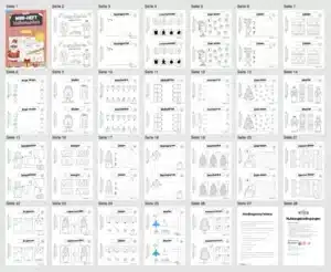 Mini-Heft: Weihnachten – Vorschule (24 Arbeitsblätter) – Überblick
