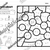 8 Rechenmalblätter Weihnachten: Zahlenraum 10 (Vorschau 03)