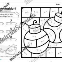 8 Rechenmalblätter Weihnachten: Zahlenraum 10 (Vorschau 04)
