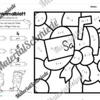 8 Rechenmalblätter Weihnachten: Zahlenraum 10 (Vorschau 07)
