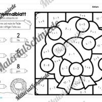 8 Rechenmalblätter Weihnachten: Zahlenraum 10 (Vorschau 08)