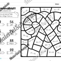 8 Rechenmalblätter Weihnachten: Zahlenraum 100 (Vorschau 01)