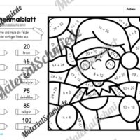 8 Rechenmalblätter Weihnachten: Zahlenraum 100 (Vorschau 02)