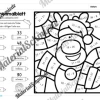 8 Rechenmalblätter Weihnachten: Zahlenraum 100 (Vorschau 05)