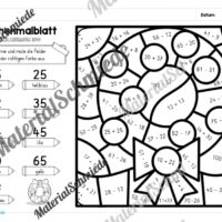 8 Rechenmalblätter Weihnachten: Zahlenraum 100 (Vorschau 07)