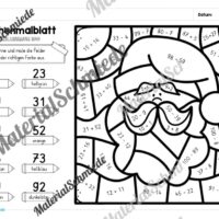 8 Rechenmalblätter Weihnachten: Zahlenraum 100 (Vorschau 08)