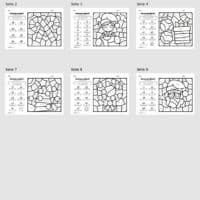 8 Rechenmalblätter Weihnachten: Zahlenraum 100 (Überblick)