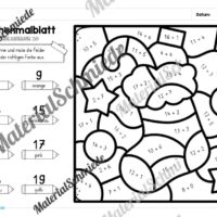 8 Rechenmalblätter Weihnachten: Zahlenraum 20 (Vorschau 01)