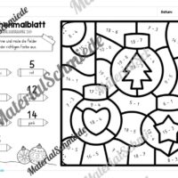 8 Rechenmalblätter Weihnachten: Zahlenraum 20 (Vorschau 03)