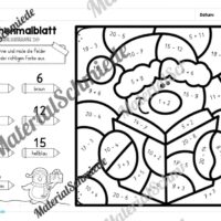 8 Rechenmalblätter Weihnachten: Zahlenraum 20 (Vorschau 05)