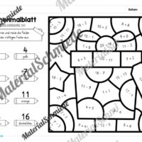 8 Rechenmalblätter Weihnachten: Zahlenraum 20 (Vorschau 06)