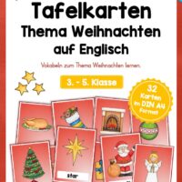 32 Tafelkarten zu Weihnachten (auf Englisch)