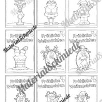 18 Weihnachtsanhänger für die Schule (Schwarz-weiß)