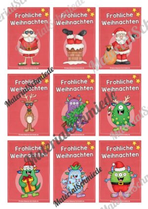 18 Weihnachtsanhänger für die Schule (Farbe)