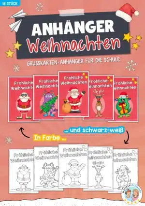 Weihnachtsanhänger für Grußkarten (18 Stück)