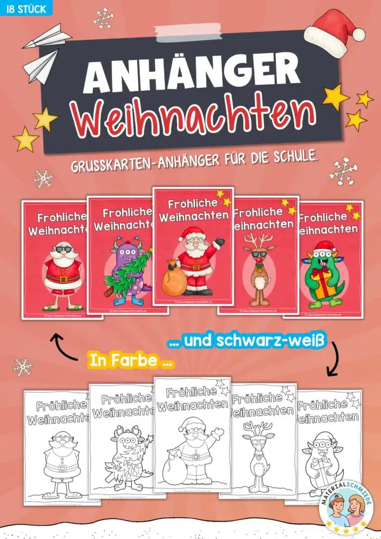 Weihnachtsanhänger für Grußkarten (18 Stück)