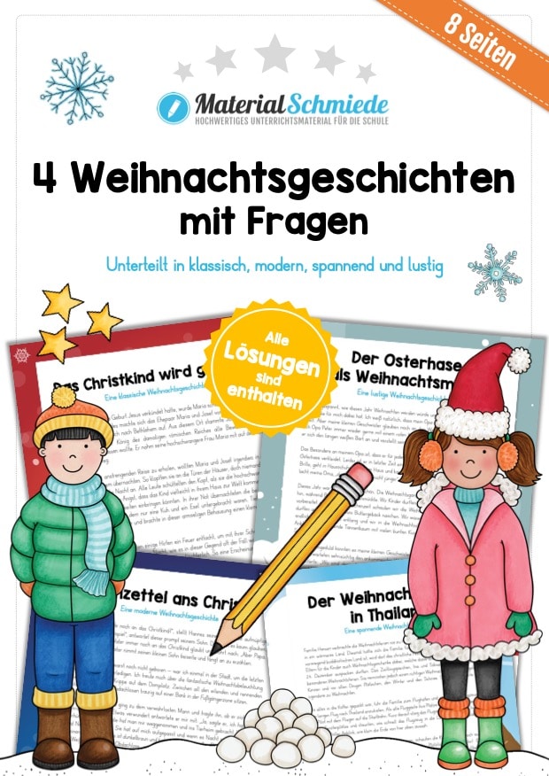 4 Weihnachtsgeschichten mit Aufgaben