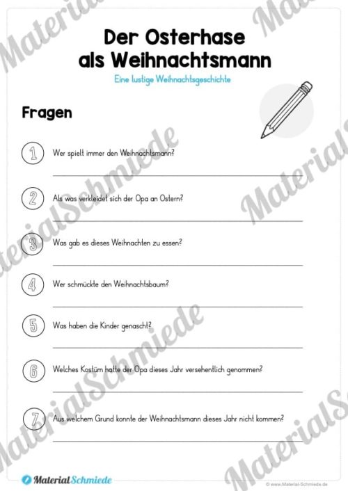 Lustige Weihnachtgsgeschichte - Fragen