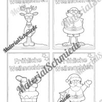24 Weihnachtskarten für die Schule (Schwarz-weiß 01)