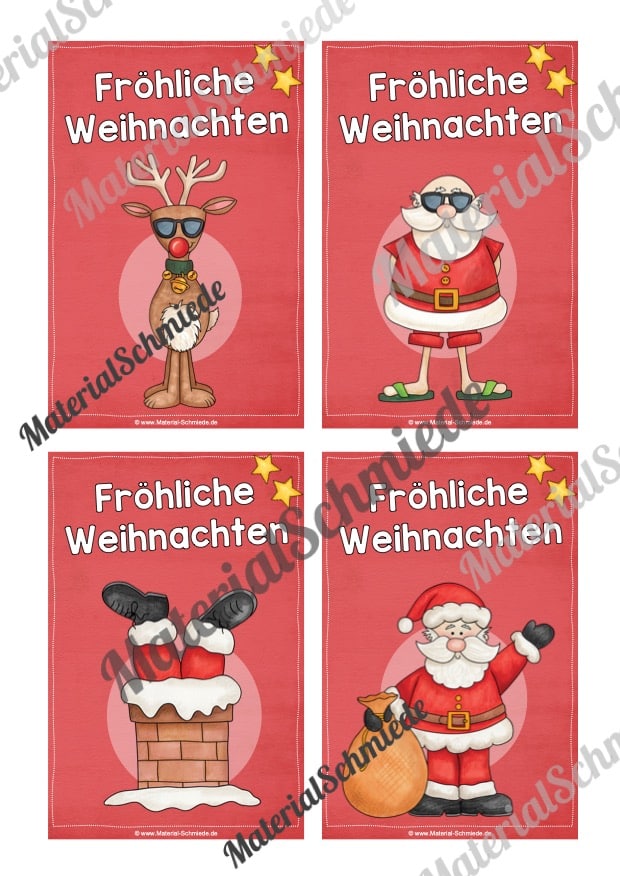 24 Weihnachtskarten für die Schule (Farbe 01)