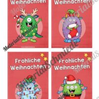 24 Weihnachtskarten für die Schule (Farbe 02)