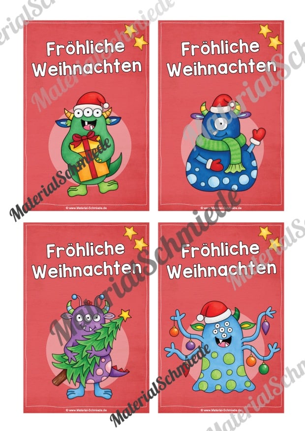 24 Weihnachtskarten für die Schule (Farbe 03)