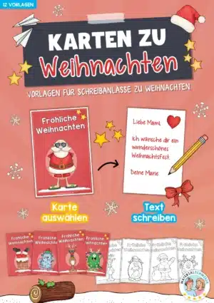 Weihnachtskarten als Schreibanlass (24 Stück)