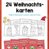 24 Weihnachtskarten für die Schule