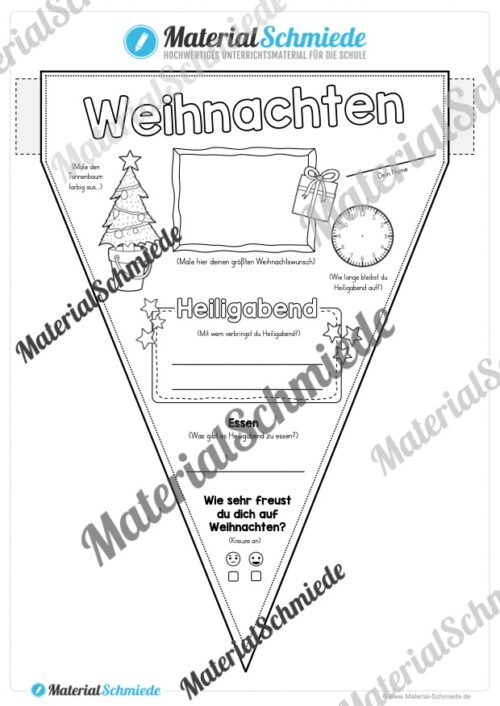 Wimpel / Wimpelkette zu Weihnachten (Vorschau)