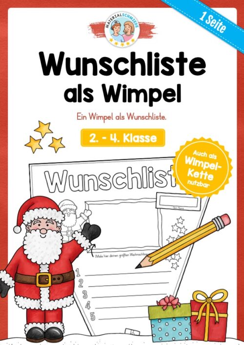 Wimpel: Wunschliste zu Weihnachten