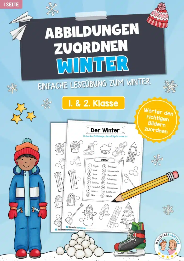 16 Winter-Abbildungen zuordnen