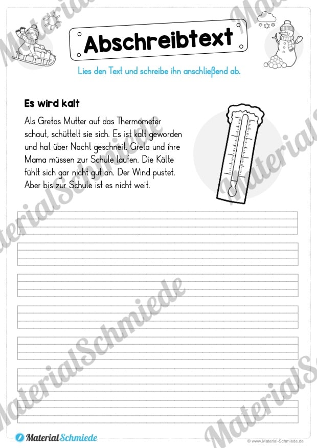 10 Abschreibtexte zum Winter (Vorschau 05)