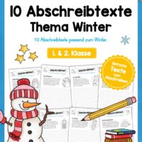 10 Abschreibtexte zum Winter (1. & 2. Klasse)