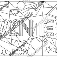 Ausmalbild PopArt zum Winter (Arbeitsblatt 01)