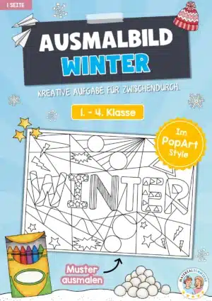 Ausmalbild PopArt Winter