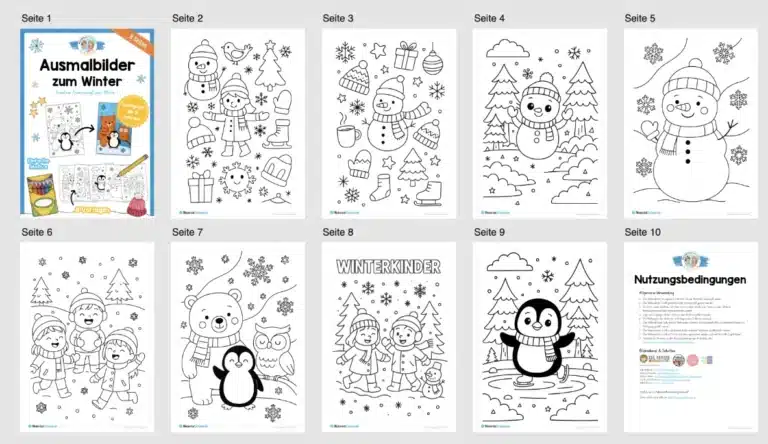 Ausmalbilder zum Winter (Überblick) Ausmalbilder zum Winter (Überblick)